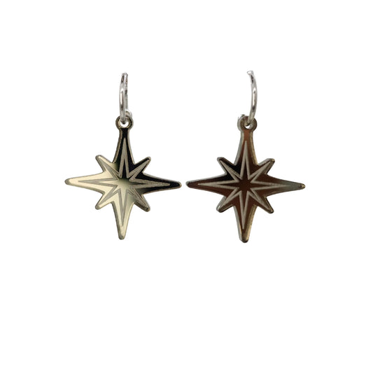 Earrings: large bronze star earrings