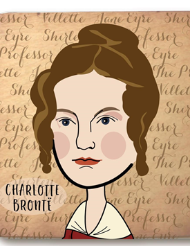 Wooden Coaster: Charlotte Brontë