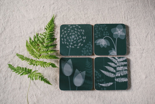 Coasters: Charlotte's Garden, by Hannah Nunn