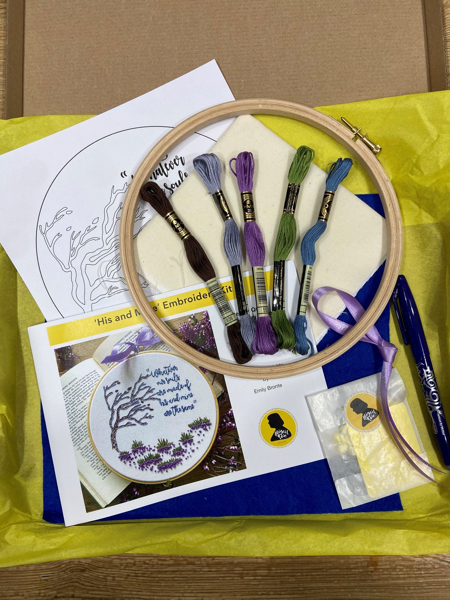 His & Mine Embroidery Kit - by Abigail Rose Creative
