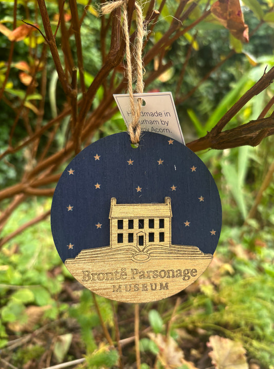 Brontë Parsonage Museum Stars Christmas Bauble (blue) - by Tiny Acorn