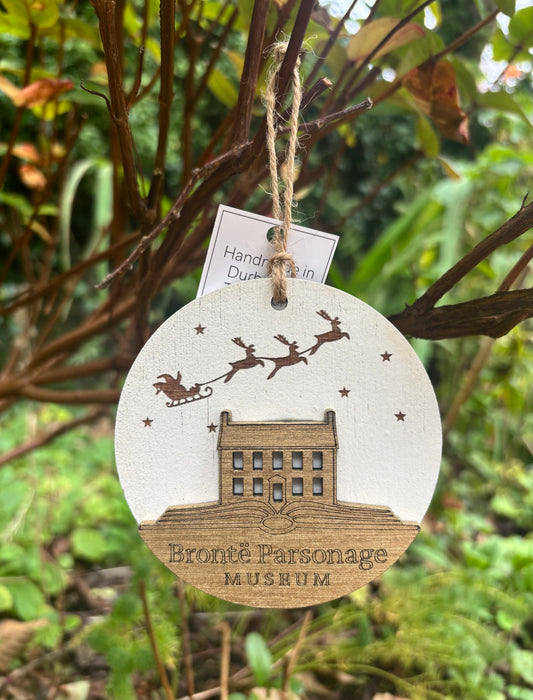Brontë Parsonage Museum Reindeer Bauble (white) - by Tiny Acorn