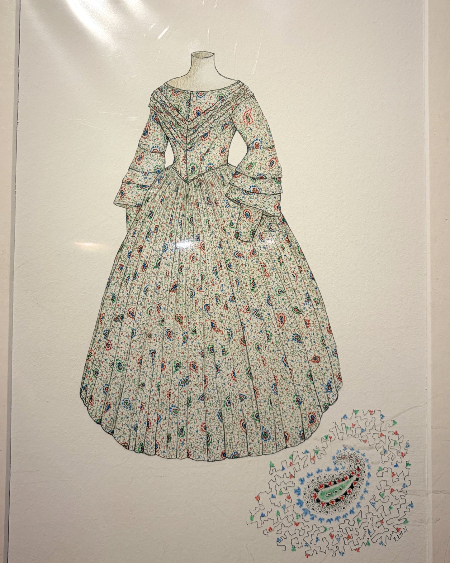 Eleanor Houghton Print: Charlotte Brontë’s Paisley Dress Print