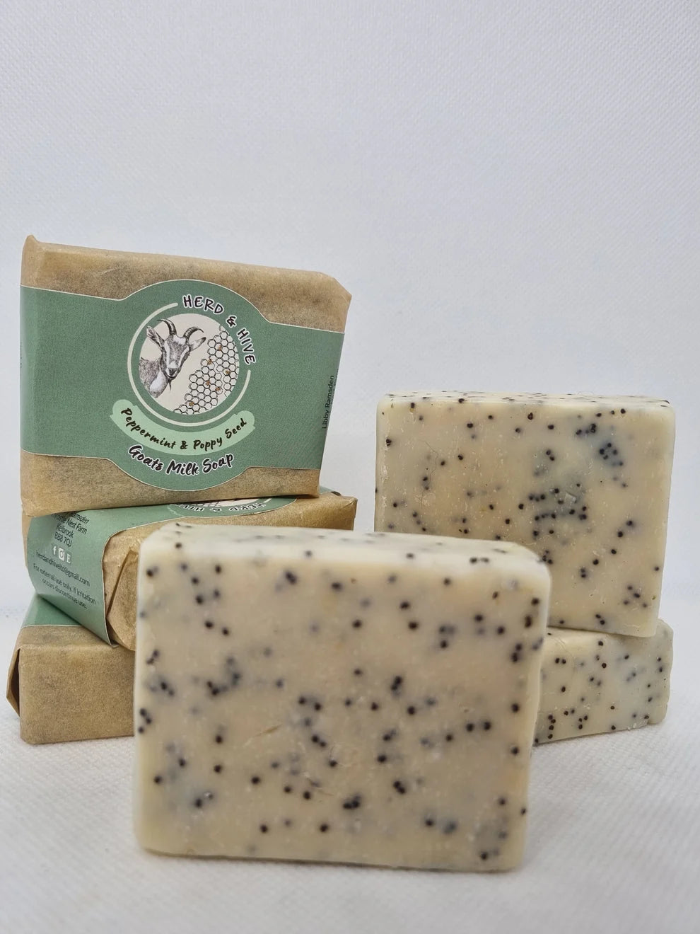 Herd & Hive - Peppermint & Poppyseed Goats Milk Soap