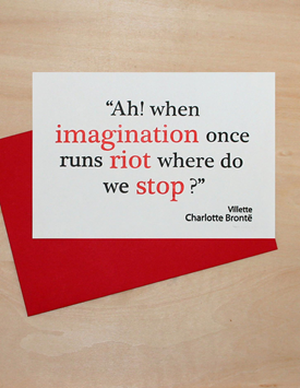 Vintage Ink: "Ah! when imagination once runs riot..." blank greetings card