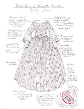 Charlotte's Paisley Dress A5 Postcard