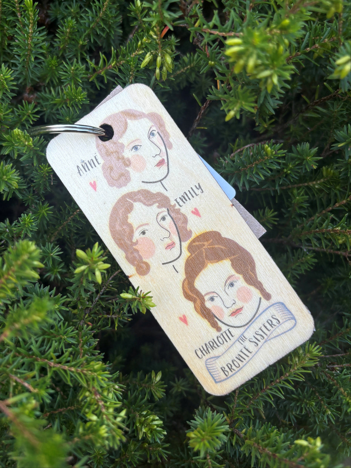 Wooden Keyring: Brontë Sisters