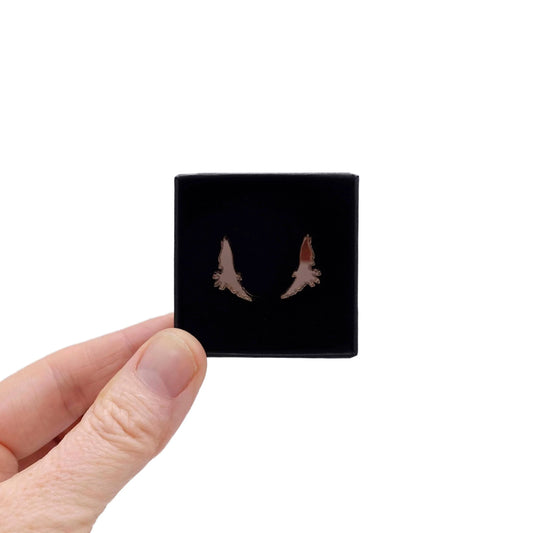 Earrings: bronze bird earrings