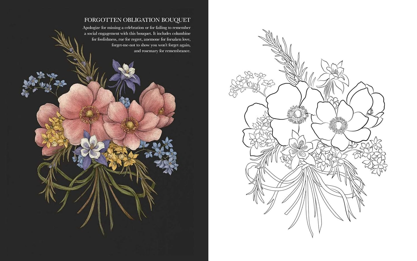 Floriography Colouring Book