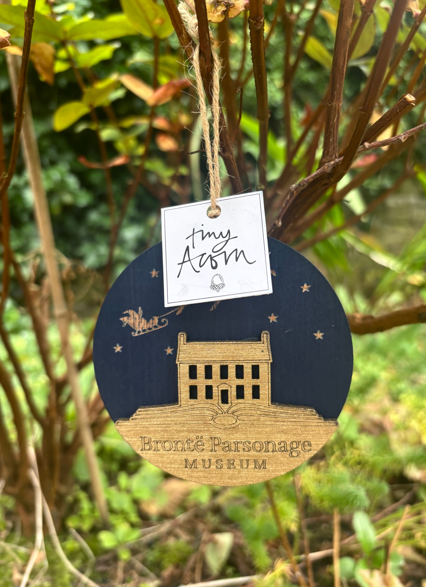 Brontë Parsonage Museum Reindeer Bauble (blue) - by Tiny Acorn