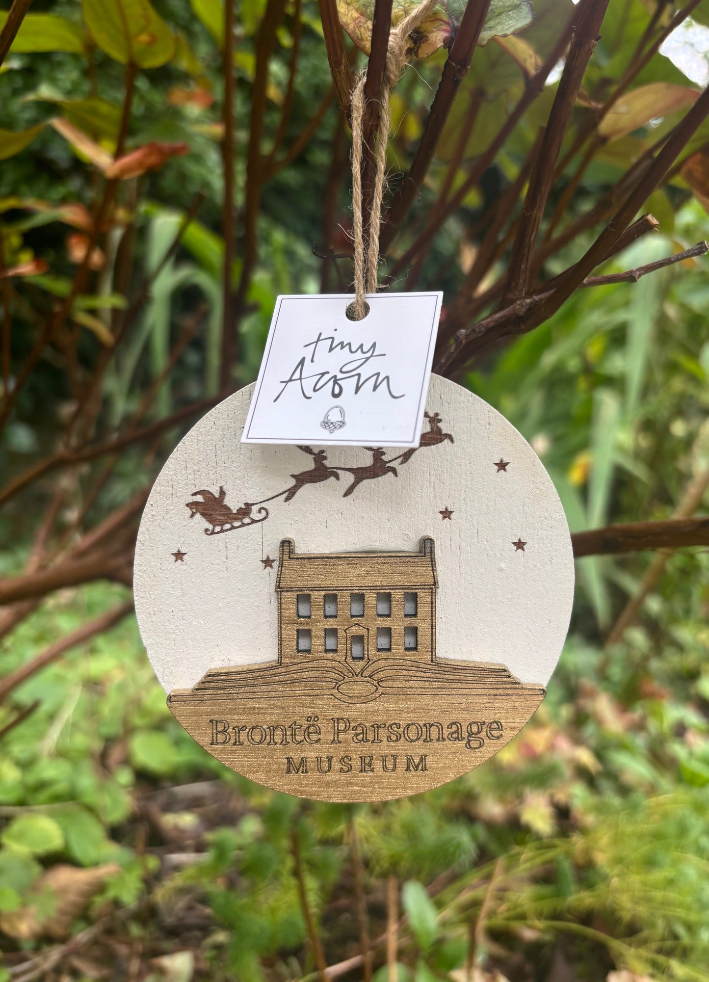 Brontë Parsonage Museum Reindeer Bauble (white) - by Tiny Acorn
