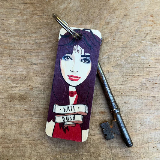 Wooden keyring: Kate Bush
