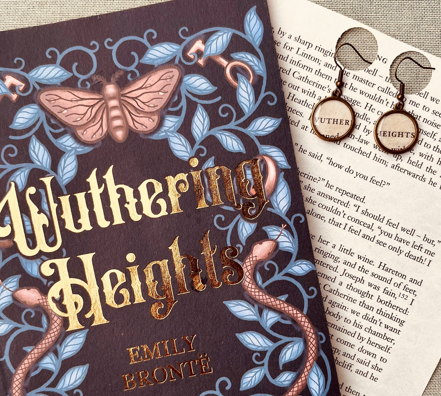 From Our Cabin  - Bronze Hook Earrings - Wuthering Heights