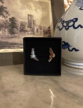 Earrings: bronze bird earrings