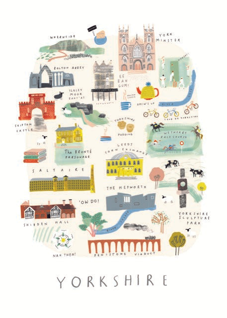 Yorkshire illustrated A4 print