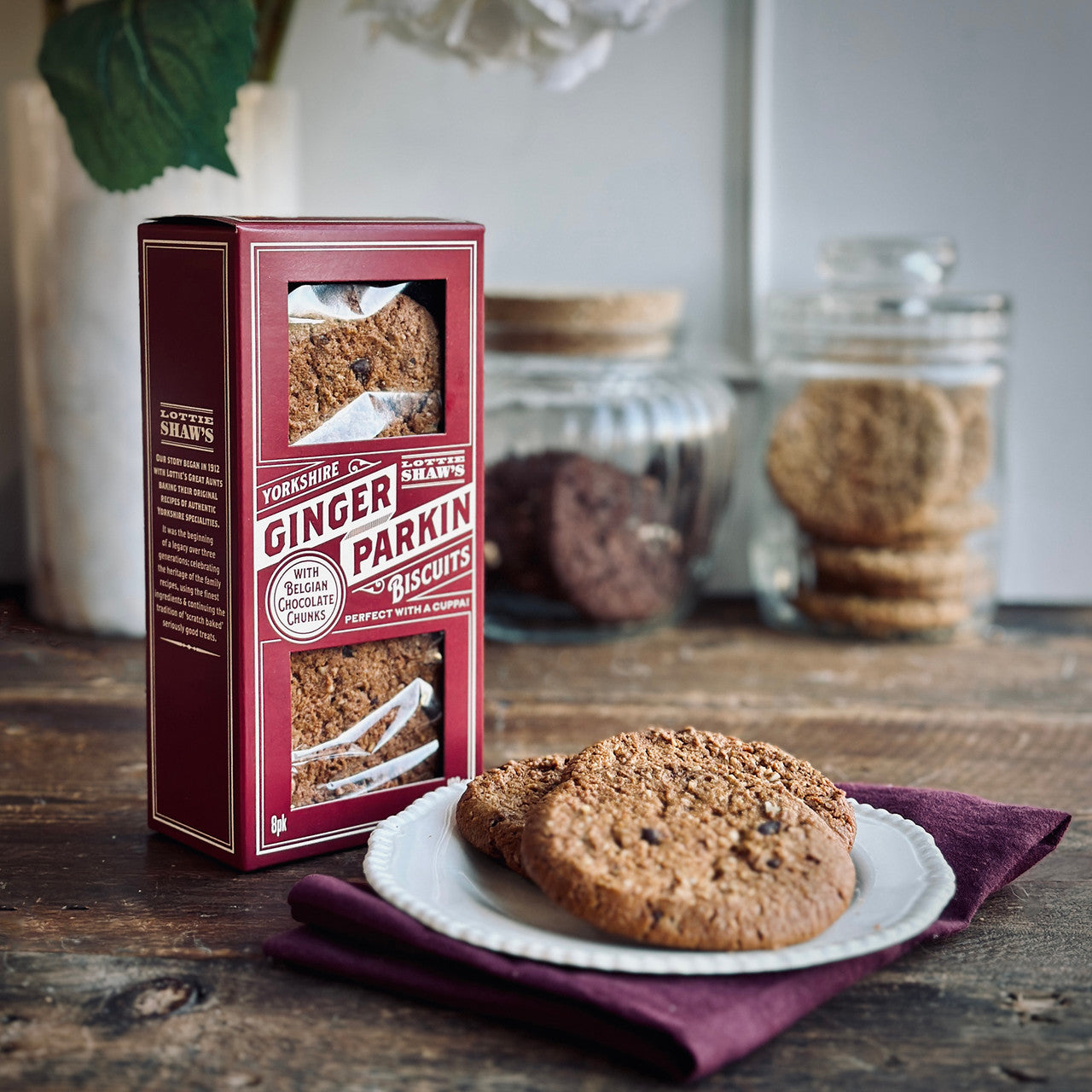 Ginger Parkin Belgian Chocolate Chunk Biscuits